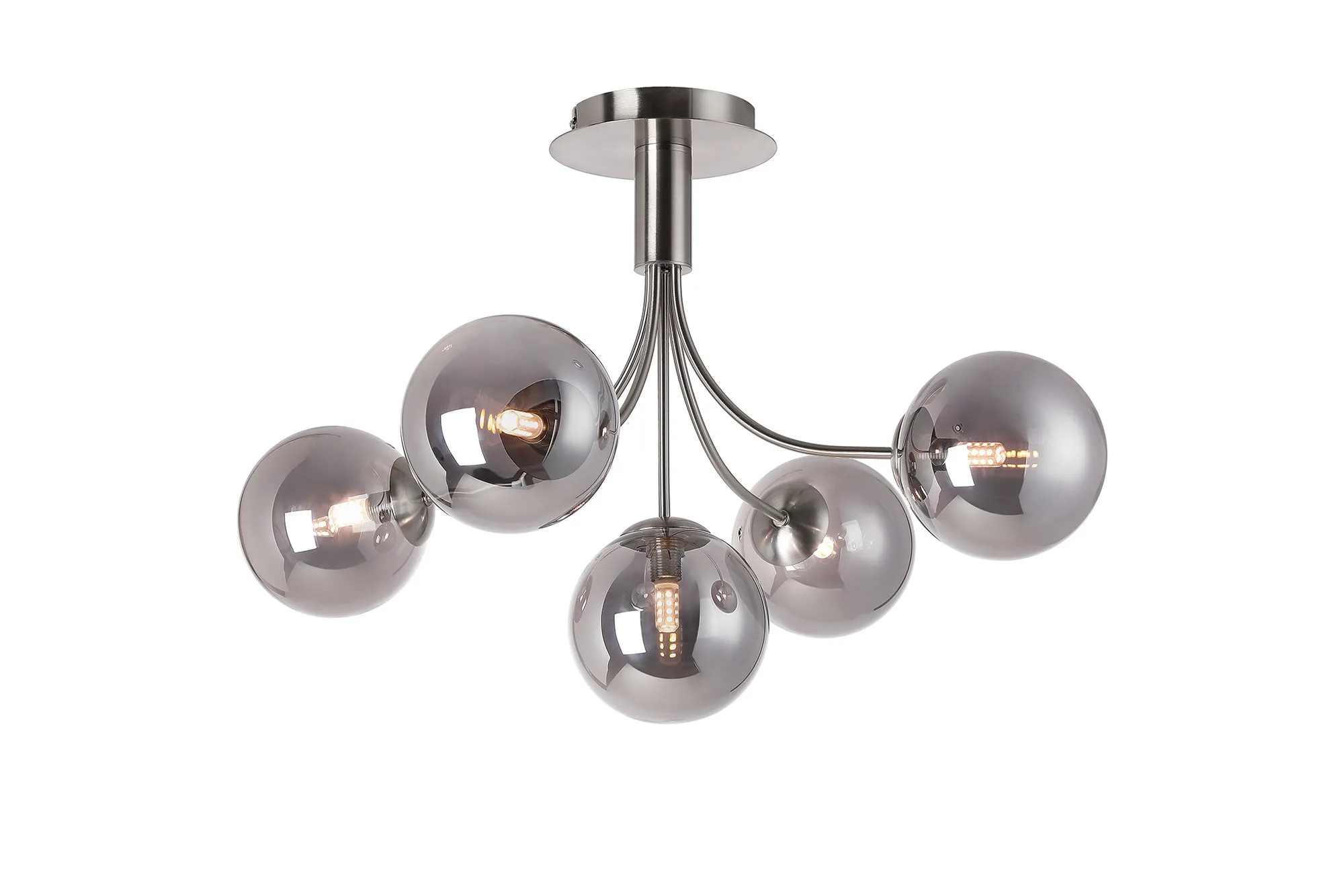 Seville 60cm Semi-Flush Curved 5 Arm Ceiling Light - Image 15