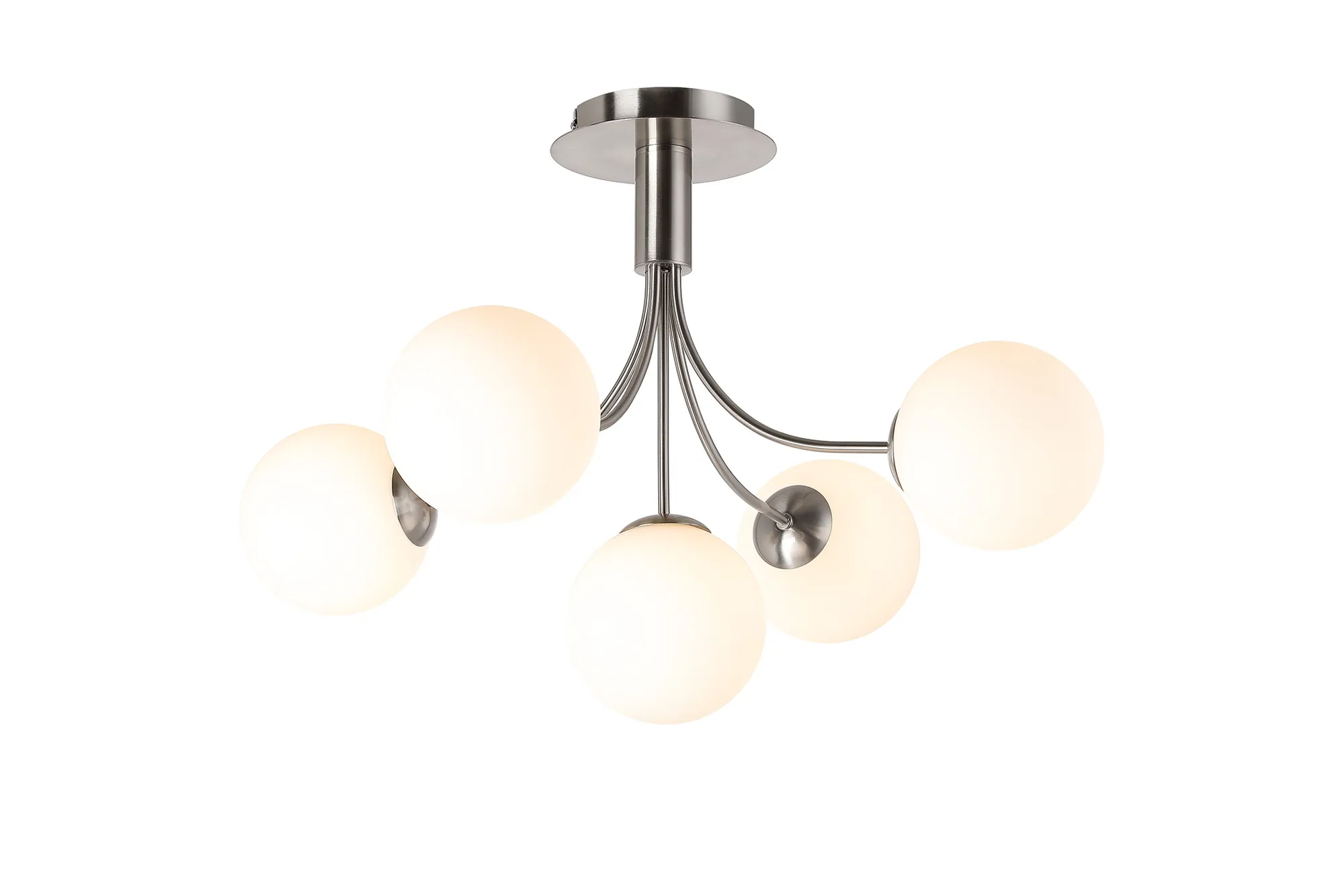 Seville 60cm Semi-Flush Curved 5 Arm Ceiling Light - Image 16
