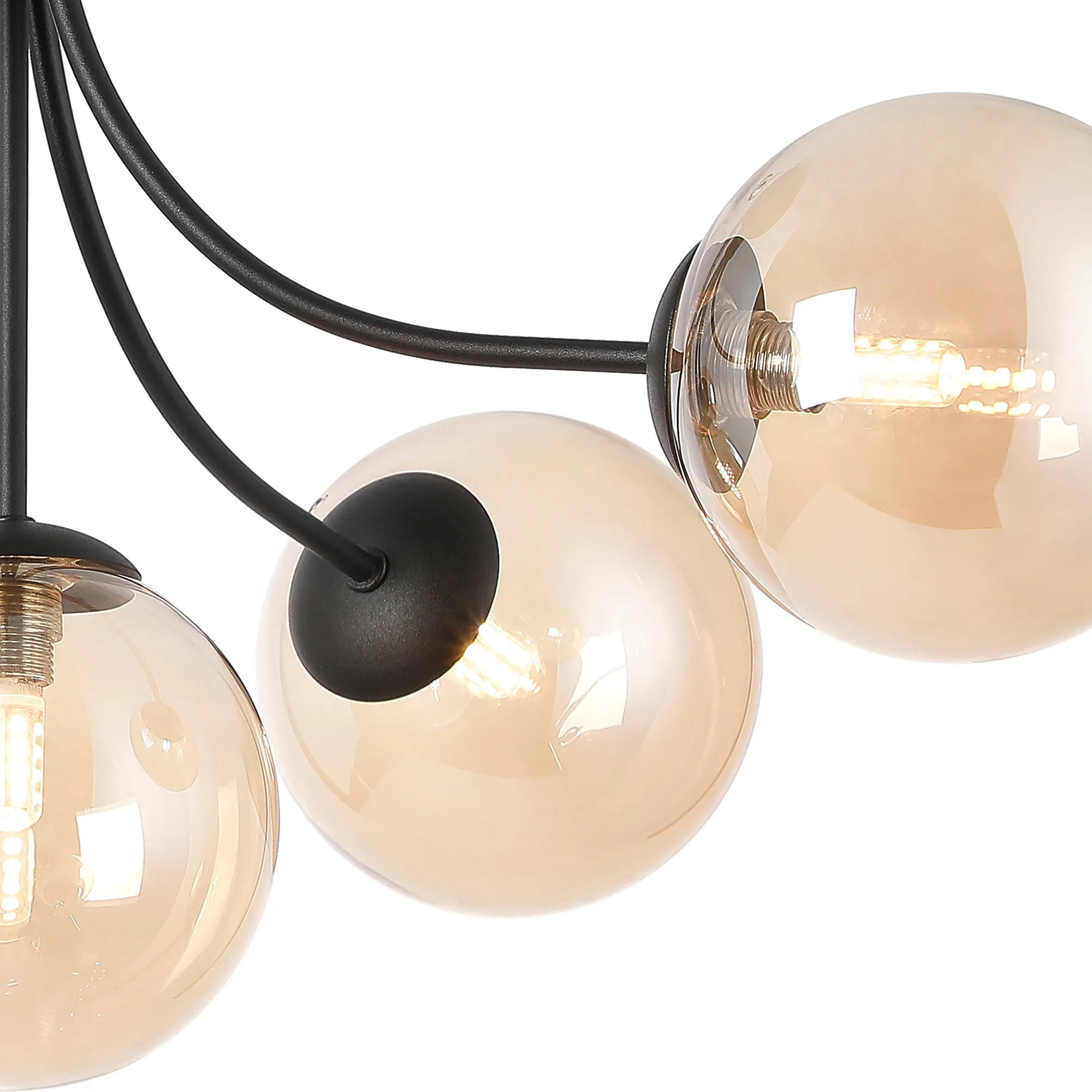 Seville 60cm Semi-Flush Curved 5 Arm Ceiling Light - Image 18