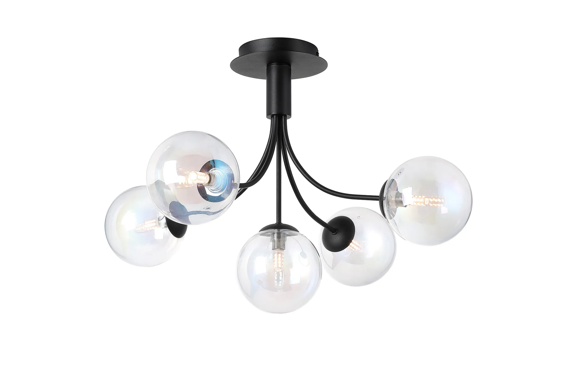 Seville 60cm Semi-Flush Curved 5 Arm Ceiling Light - Image 4