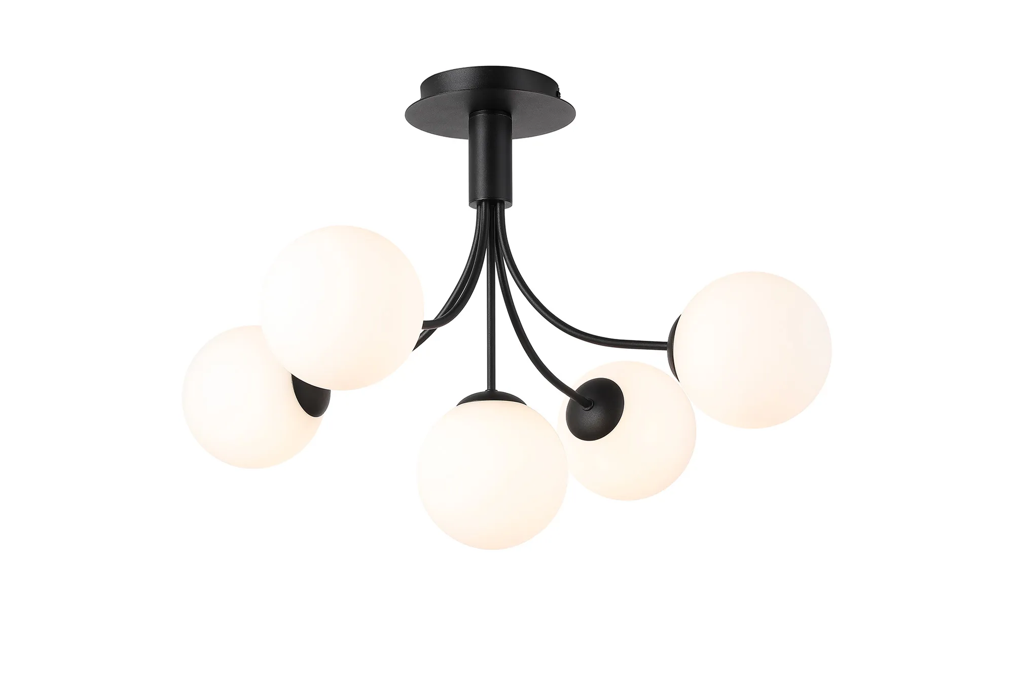Seville 60cm Semi-Flush Curved 5 Arm Ceiling Light - Image 7