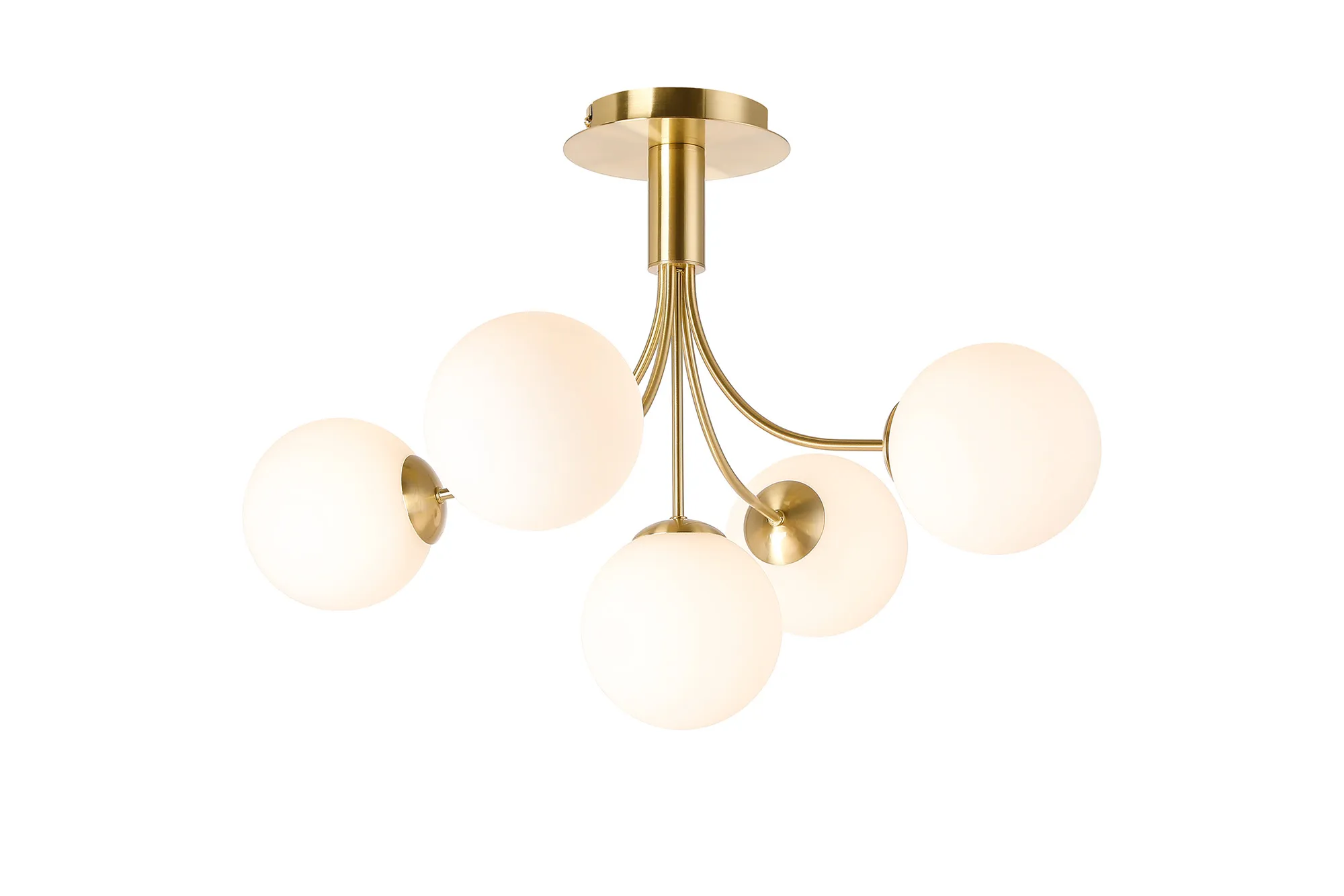 Seville 60cm Semi-Flush Curved 5 Arm Ceiling Light - Image 8