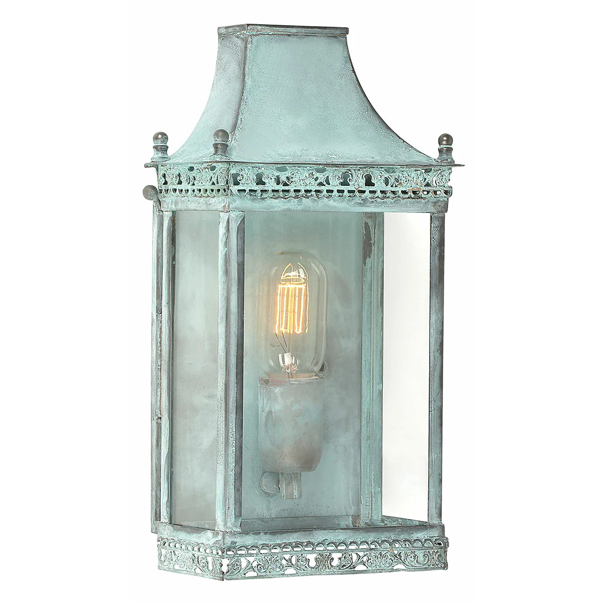 Regents Park Wall Lantern – Aged Brass/Verdigris Finish - Image 2