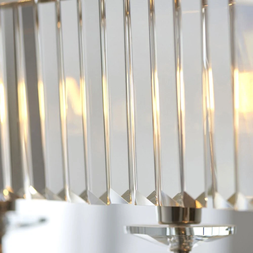 Regina 4 Light Linear Pendant- Antique Brass/ Nickel & Clear Cut Glass - Image 4