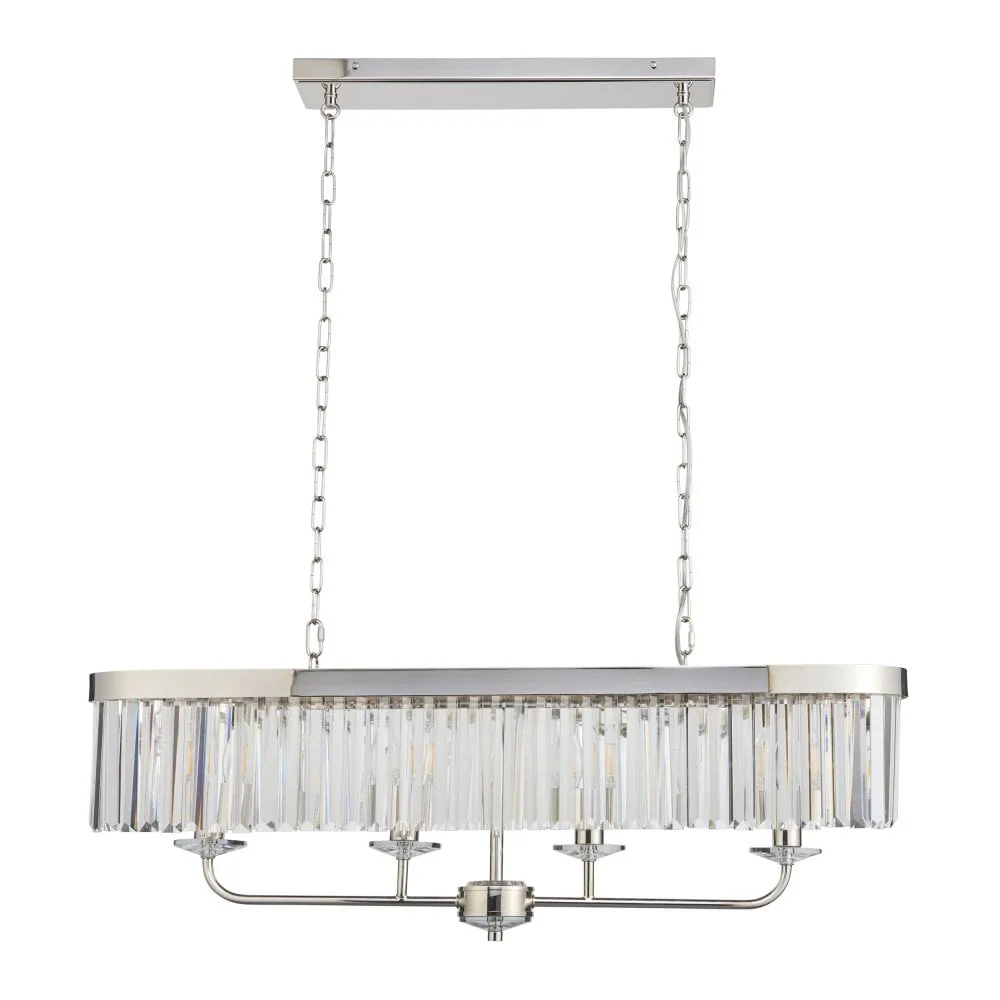 Regina 4 Light Linear Pendant- Antique Brass/ Nickel & Clear Cut Glass - Image 7