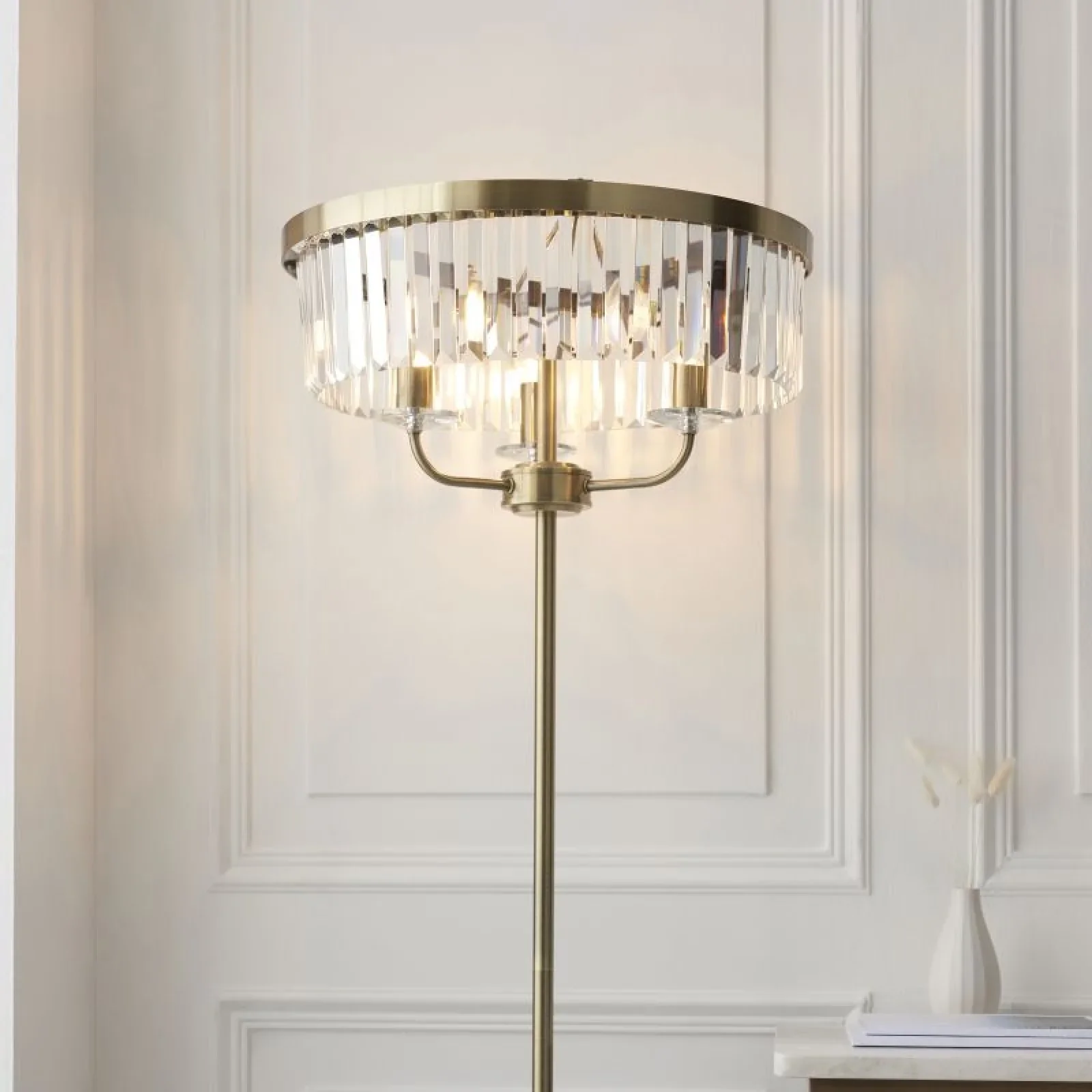 Regina Floor Lamp- Nickel/ Antique Brass Finish - Image 6
