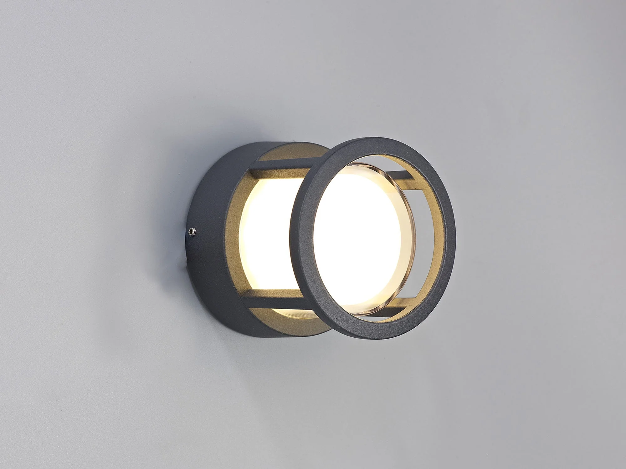 Regina Round/Square LED Wall Light IP54 - Anthracite - Image 2
