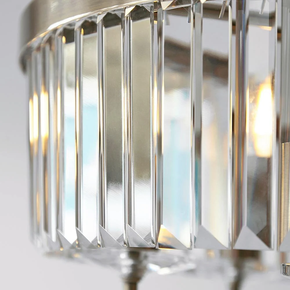 Regina Semi Flush Ceiling Light - Nickel/Antique Brass Finishes - Image 7