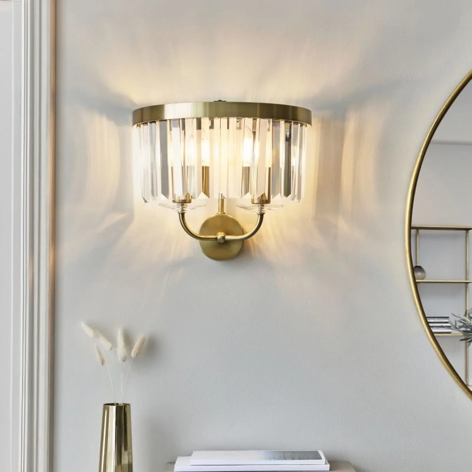 Regina Wall Light- Nickel/ Brass Finish - Image 3