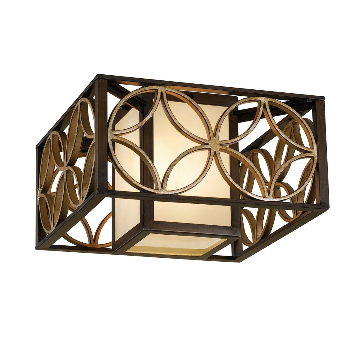 Remy 2L Flush Ceiling Light - Heritage Bronze/ Parissiene Gold Finish