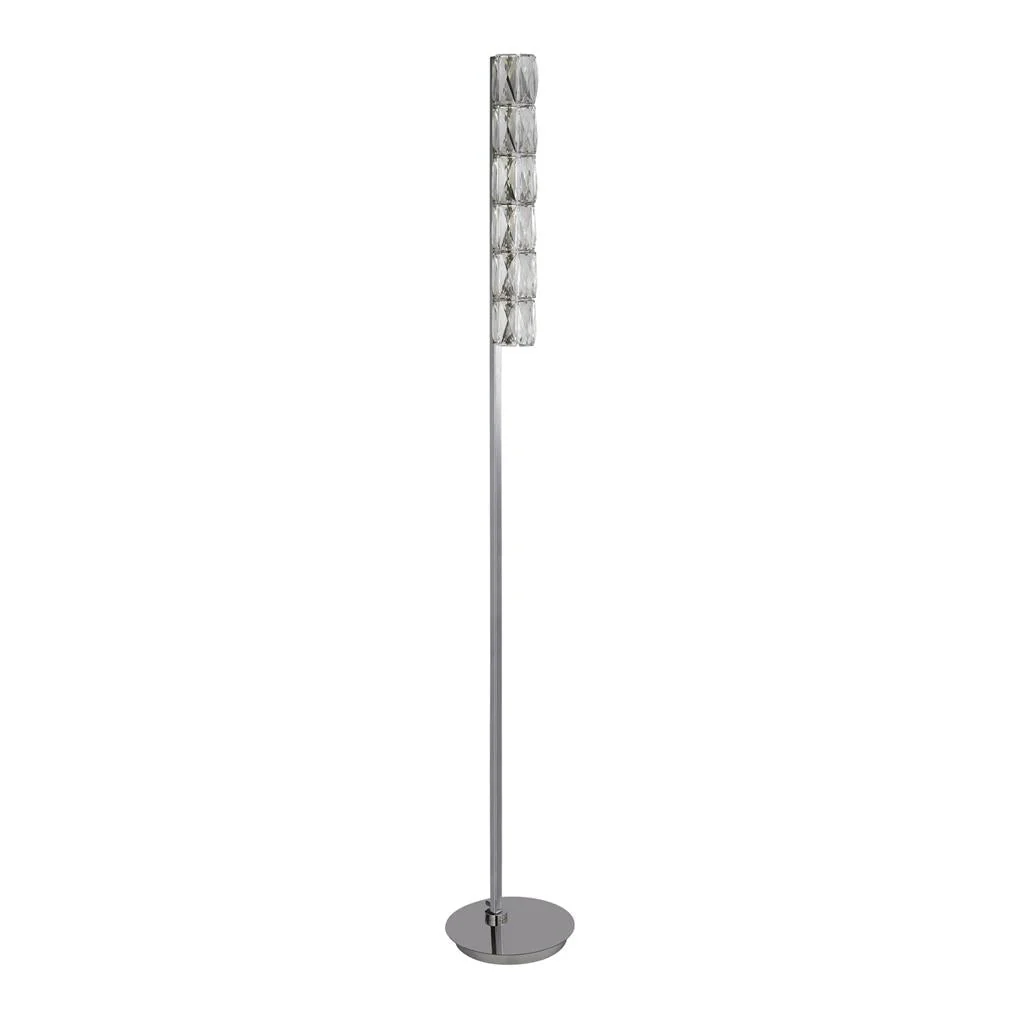 Remy LED Floor Lamp - Chrome & Clear Crystal Trim Integrated LED - Image 2