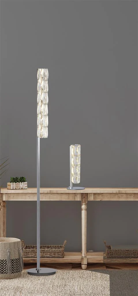 Remy LED Floor Lamp - Chrome & Clear Crystal Trim Integrated LED - Image 5
