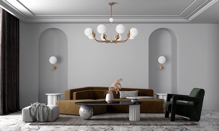 Rendez-vous 1lt Wall Lamp | Brass/White - Image 2