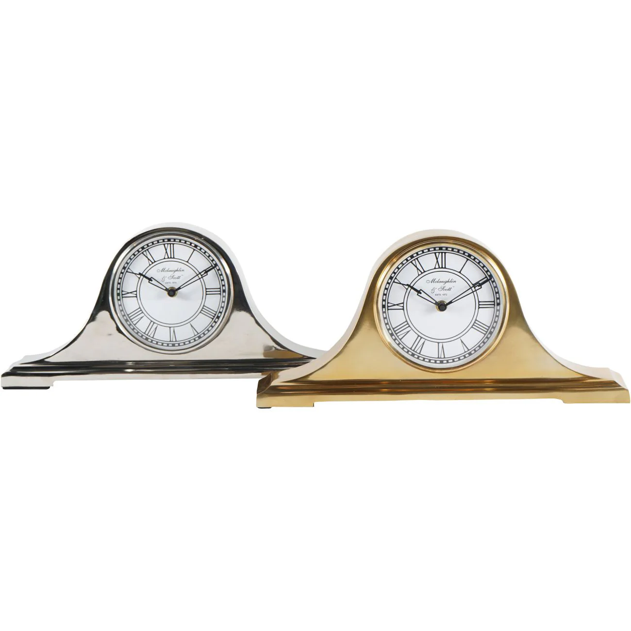 Retro Carriage Mantel Clock - Nickel/Brass Finish - Image 11