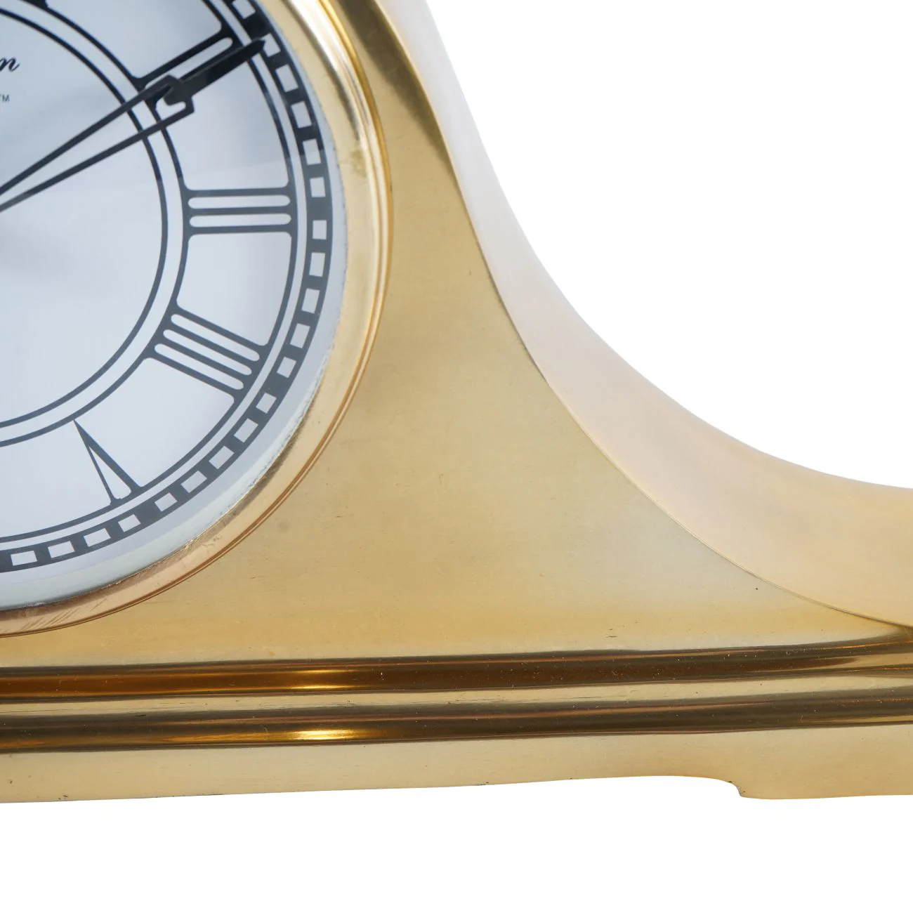 Retro Carriage Mantel Clock - Nickel/Brass Finish - Image 12