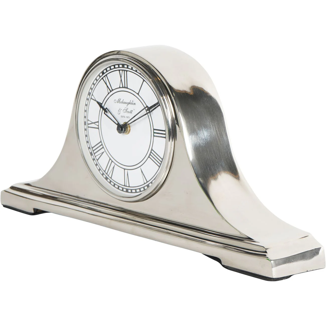 Retro Carriage Mantel Clock - Nickel/Brass Finish - Image 2