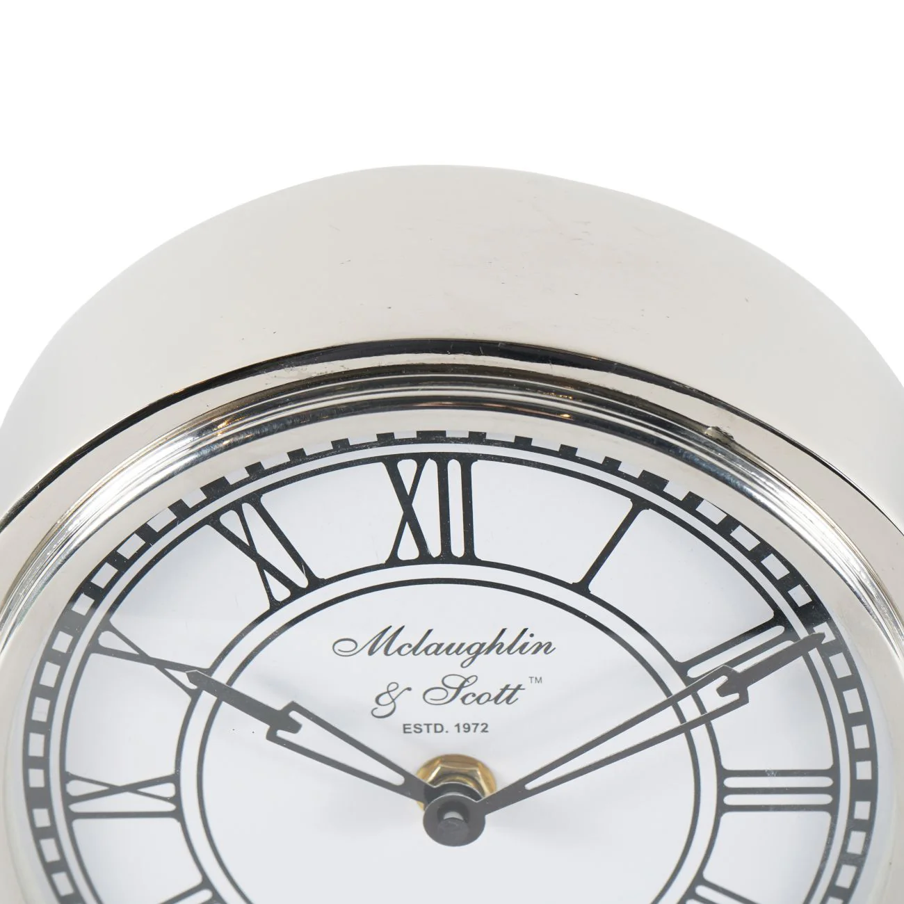 Retro Carriage Mantel Clock - Nickel/Brass Finish - Image 4