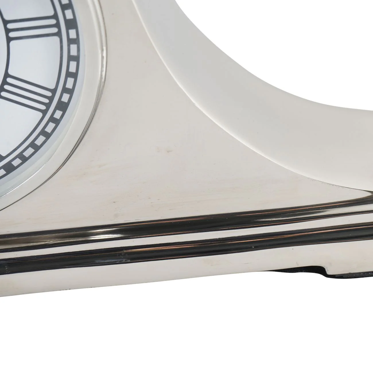 Retro Carriage Mantel Clock - Nickel/Brass Finish - Image 5