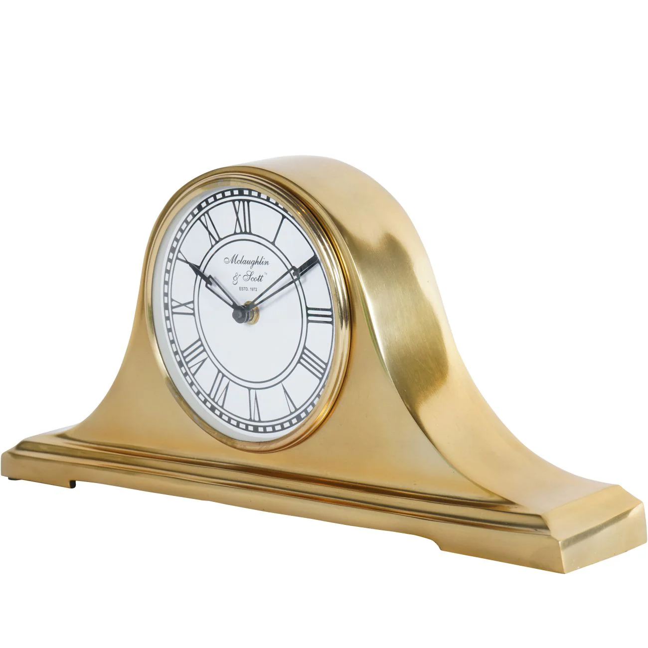 Retro Carriage Mantel Clock - Nickel/Brass Finish - Image 8