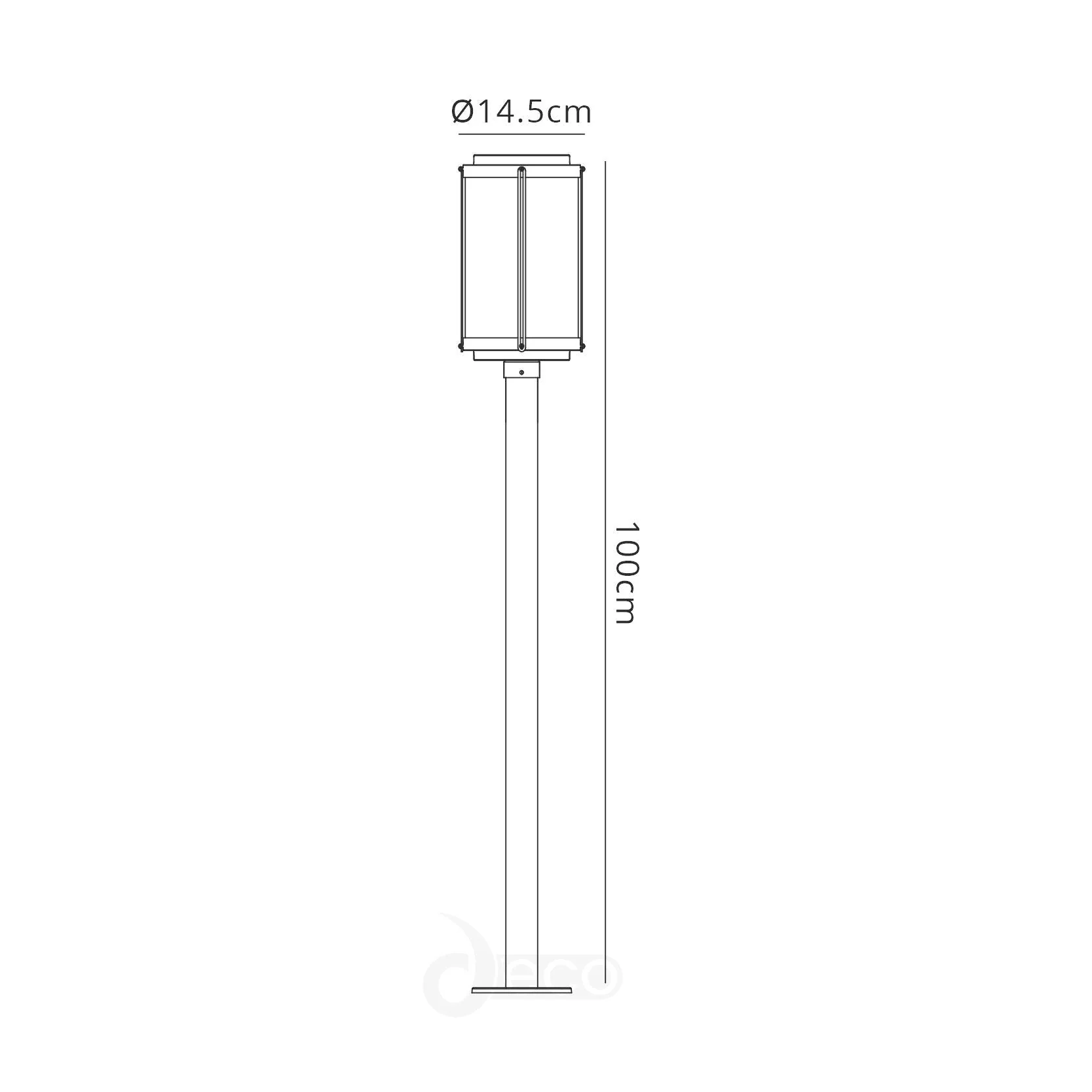 Reva Tall Post, 1 x E27, IP44, Black/Clear - Image 4
