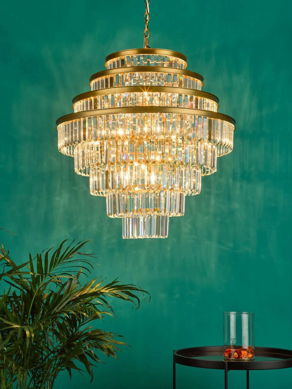 Rhapsody 6/12Lt Crystal Ceiling Light - Bronze & Crystal - Image 15