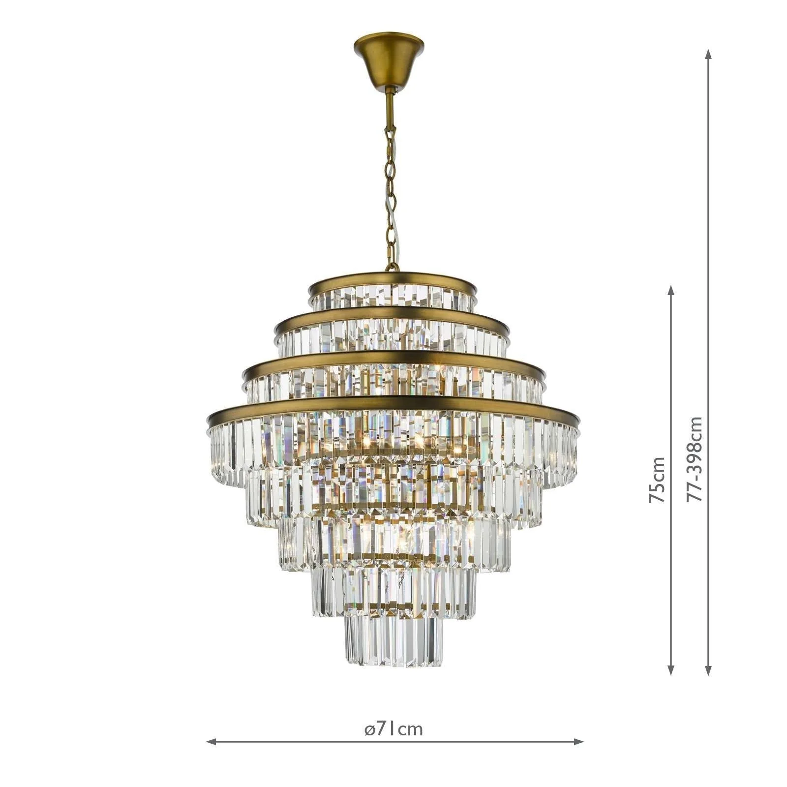 Rhapsody 6/12Lt Crystal Ceiling Light - Bronze & Crystal - Image 16