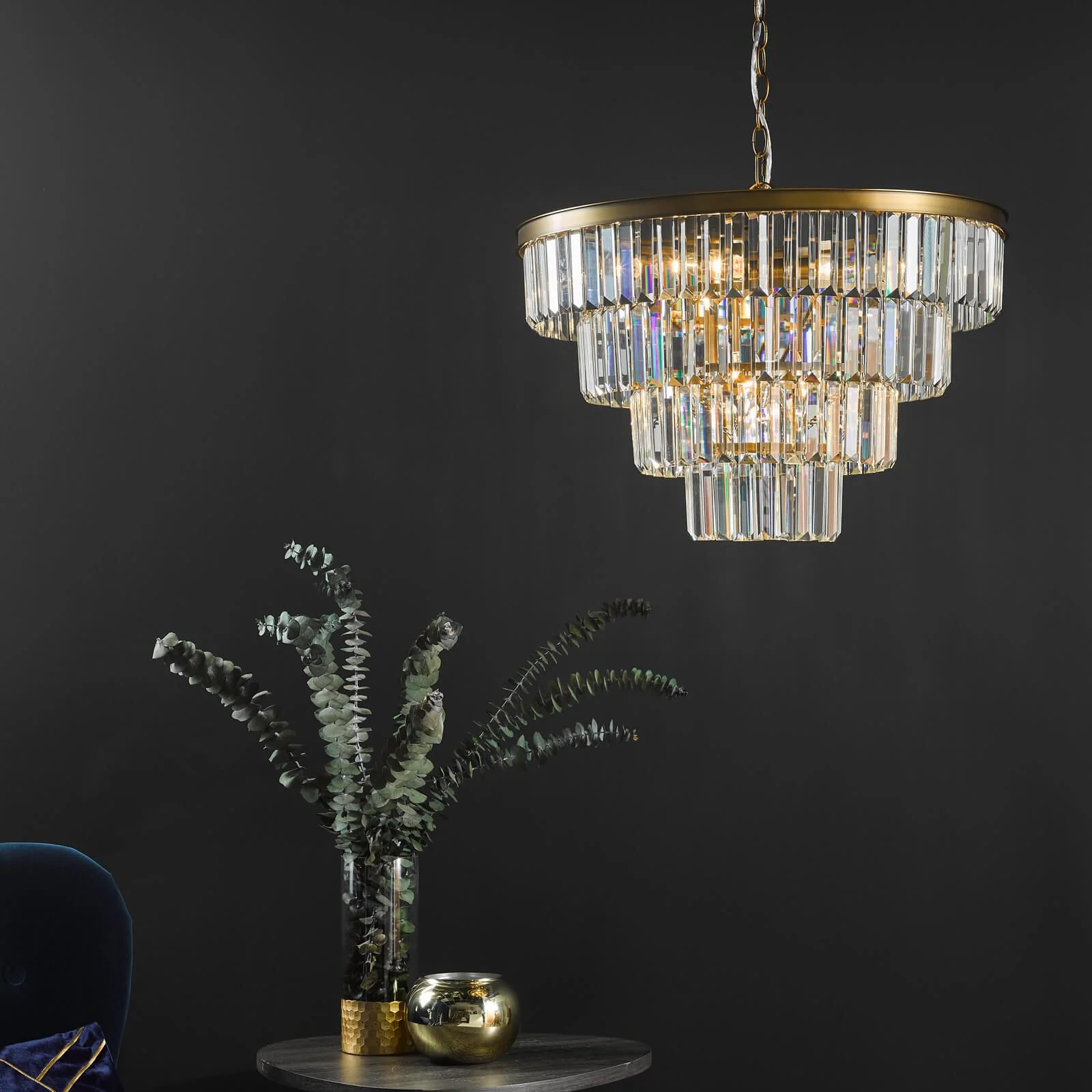 Rhapsody 6/12Lt Crystal Ceiling Light - Bronze & Crystal - Image 7