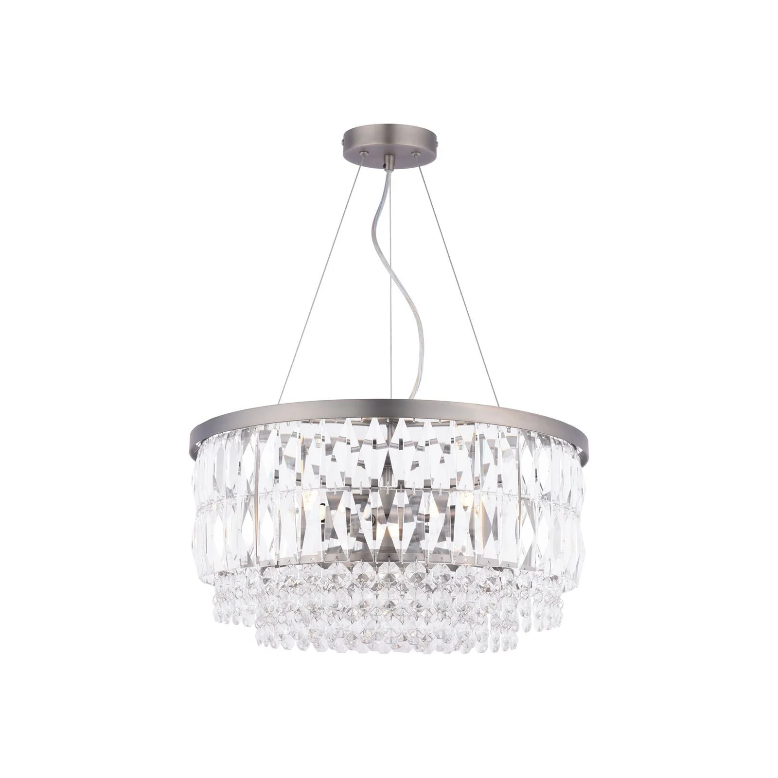 Rhosill 4 Light Pendant Crystal and Antique Brass/ Aged Pewter - Image 2