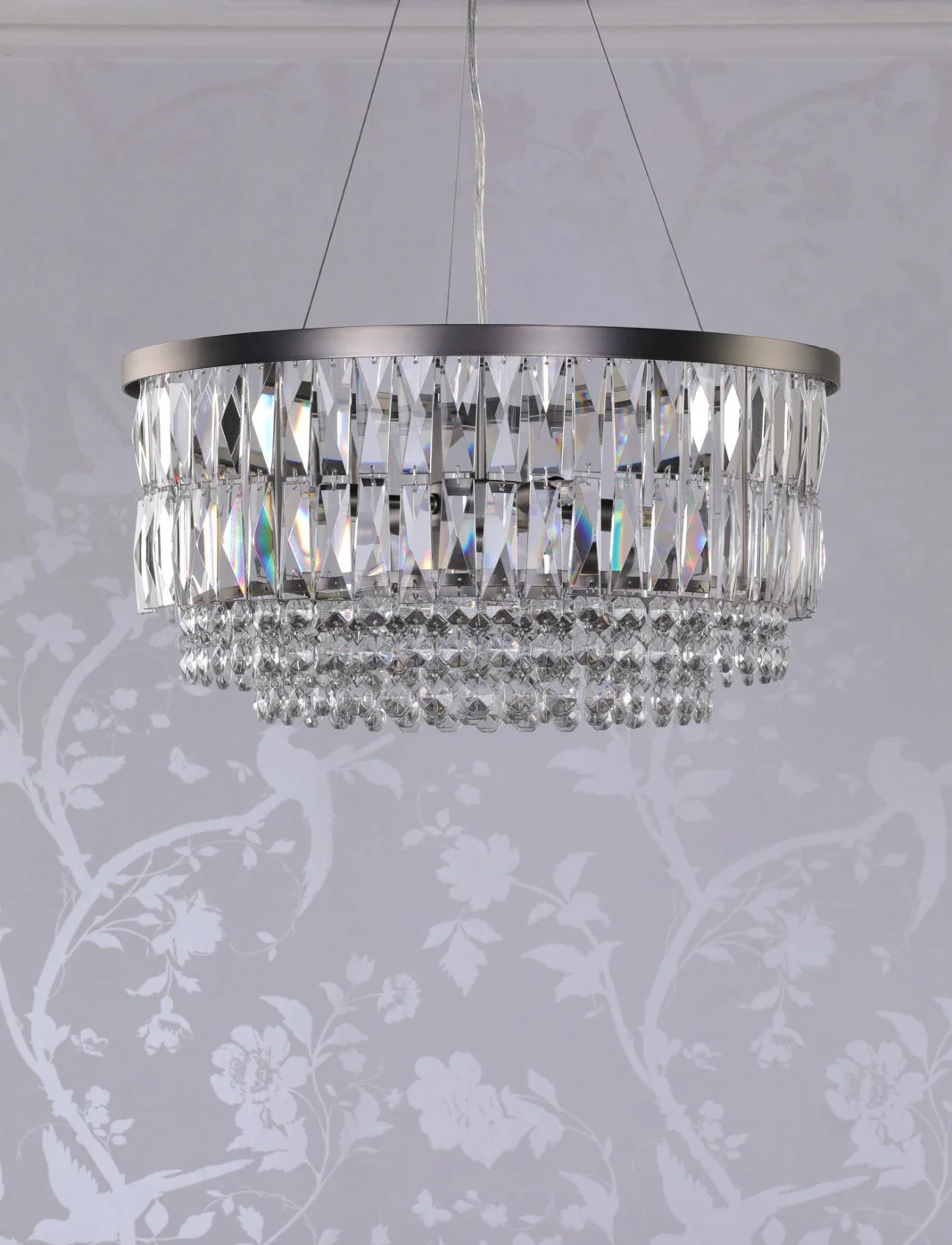 Rhosill 4 Light Pendant Crystal and Antique Brass/ Aged Pewter - Image 5
