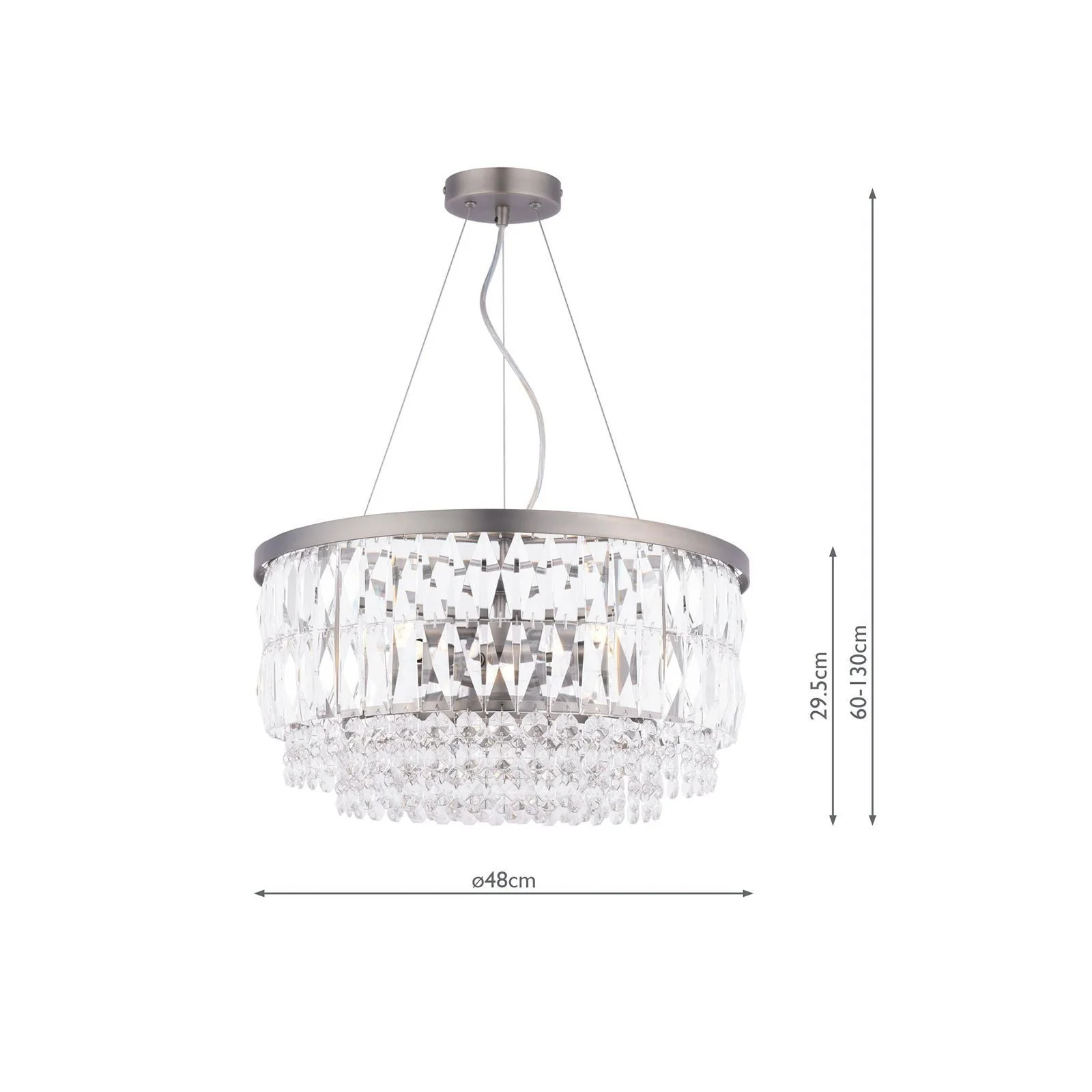 Rhosill 4 Light Pendant Crystal and Antique Brass/ Aged Pewter - Image 6
