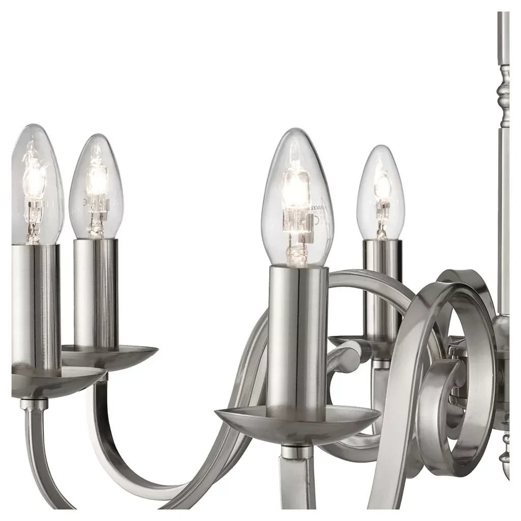 Richmond 5/8Lt Multi-Arm Pendant - Antique Brass/Satin Silver Metal - Image 13