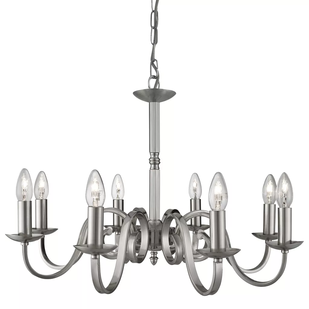 Richmond 5/8Lt Multi-Arm Pendant - Antique Brass/Satin Silver Metal - Image 9