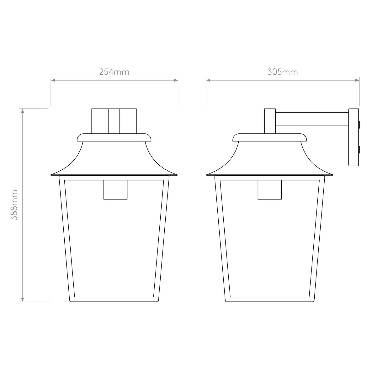 Richmond Outdoor Wall Lantern IP23 - Matt Black - Image 5