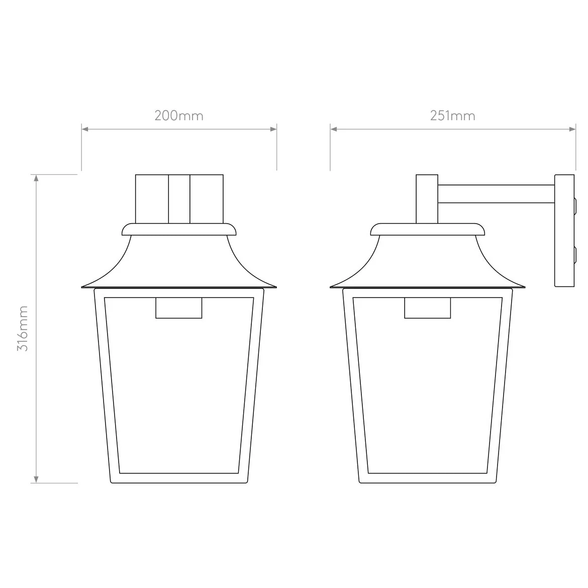 Richmond Outdoor Wall Lantern IP23, Matt Black - Promotional Offer - Image 3