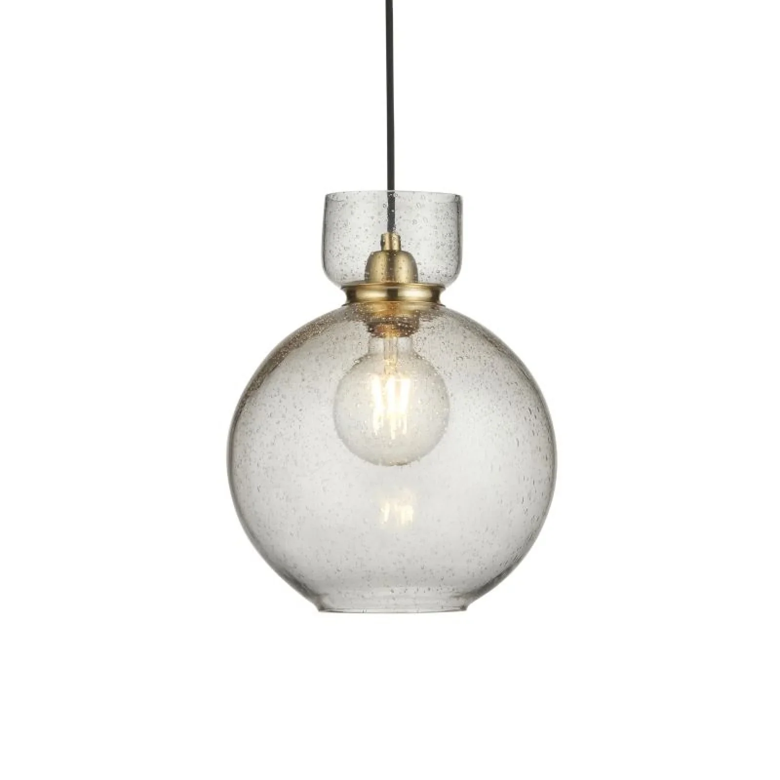 Richter Brass Pendant with Clear Bubble & Mercury Glass Finishes - Image 2