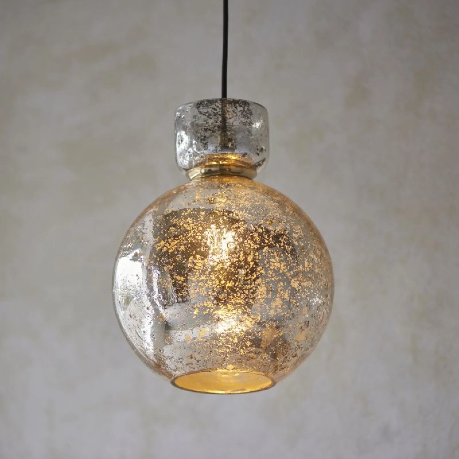 Richter Brass Pendant with Clear Bubble & Mercury Glass Finishes - Image 3