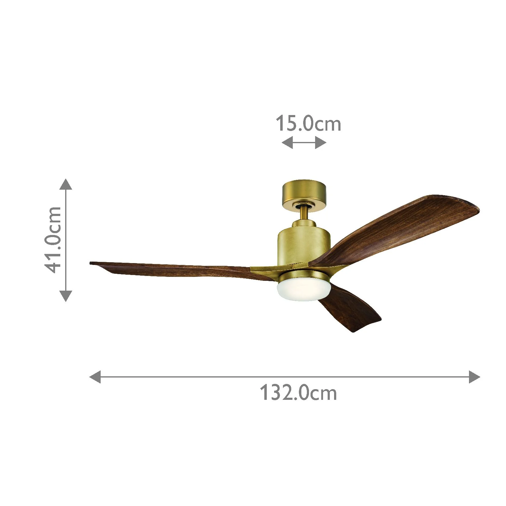 Ridley II IP20 - 52in / 132cm Fan - Natural Brass - Image 6