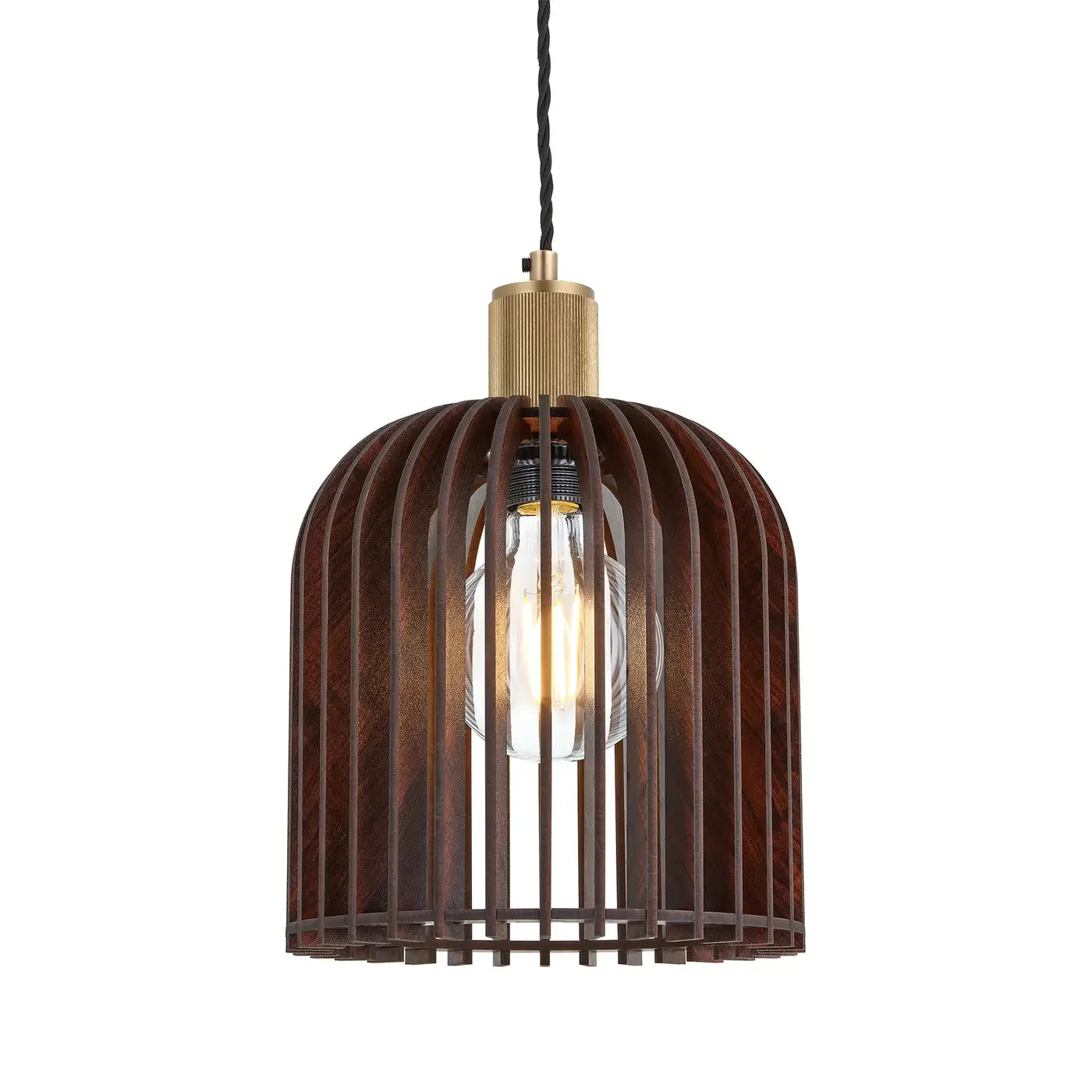 Rift Slatted Wooden Pendant Light - Drum/Mushroom /Cone - Image 3