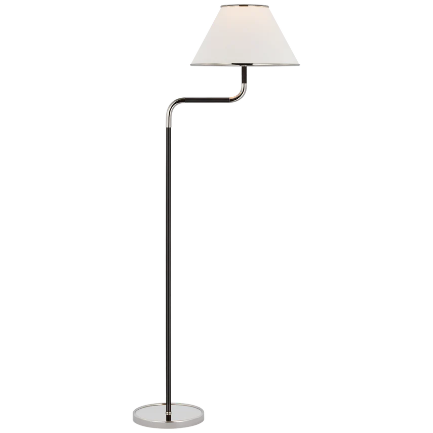 Rigby Bridge Arm Floor Lamp-Soft Brass/ Polished Nickel Finishes - Image 2
