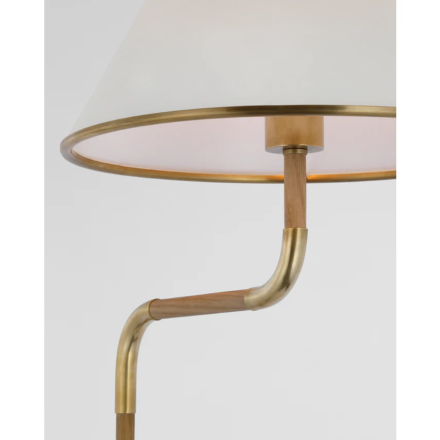 Rigby Bridge Arm Floor Lamp-Soft Brass/ Polished Nickel Finishes - Image 3