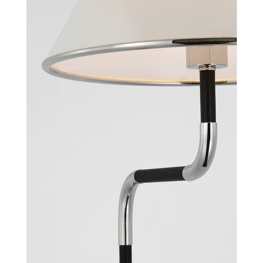 Rigby Bridge Arm Floor Lamp-Soft Brass/ Polished Nickel Finishes - Image 4