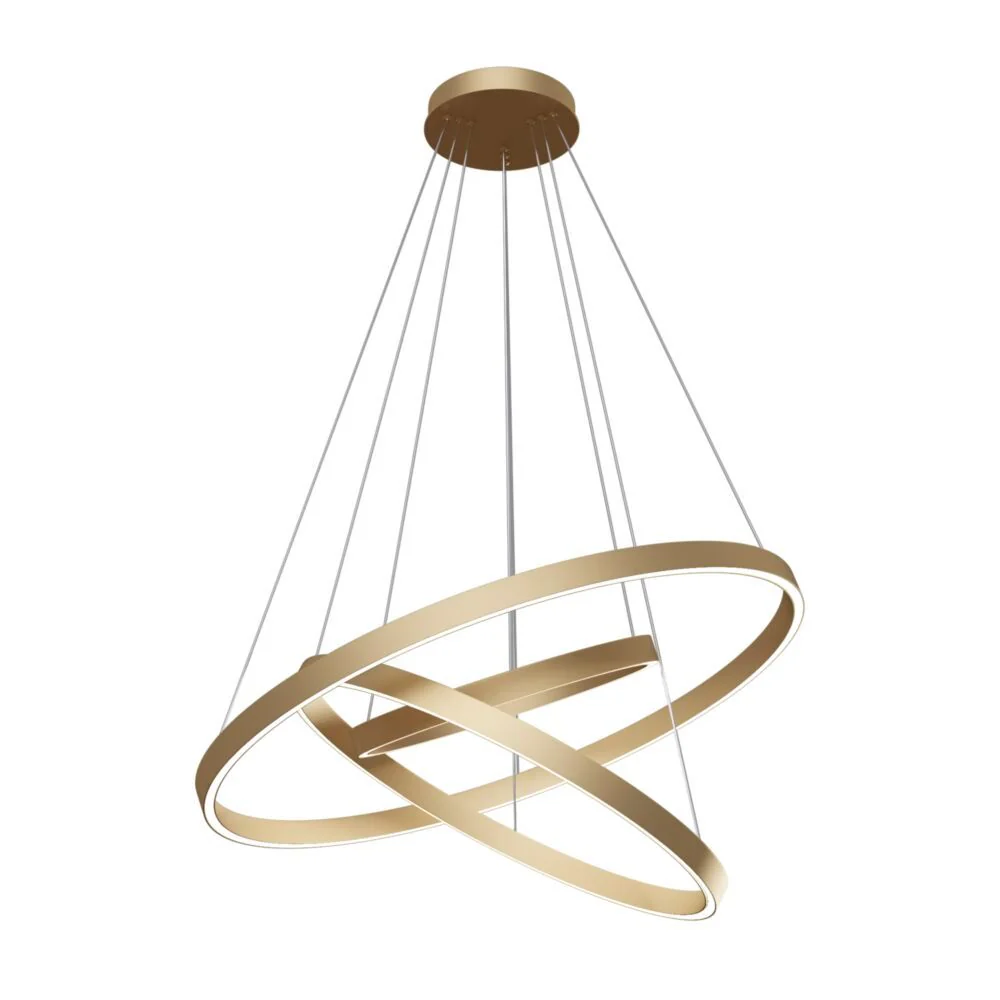 Rim 3 LED Pendant Ceiling Light - Black / Gold - Image 2