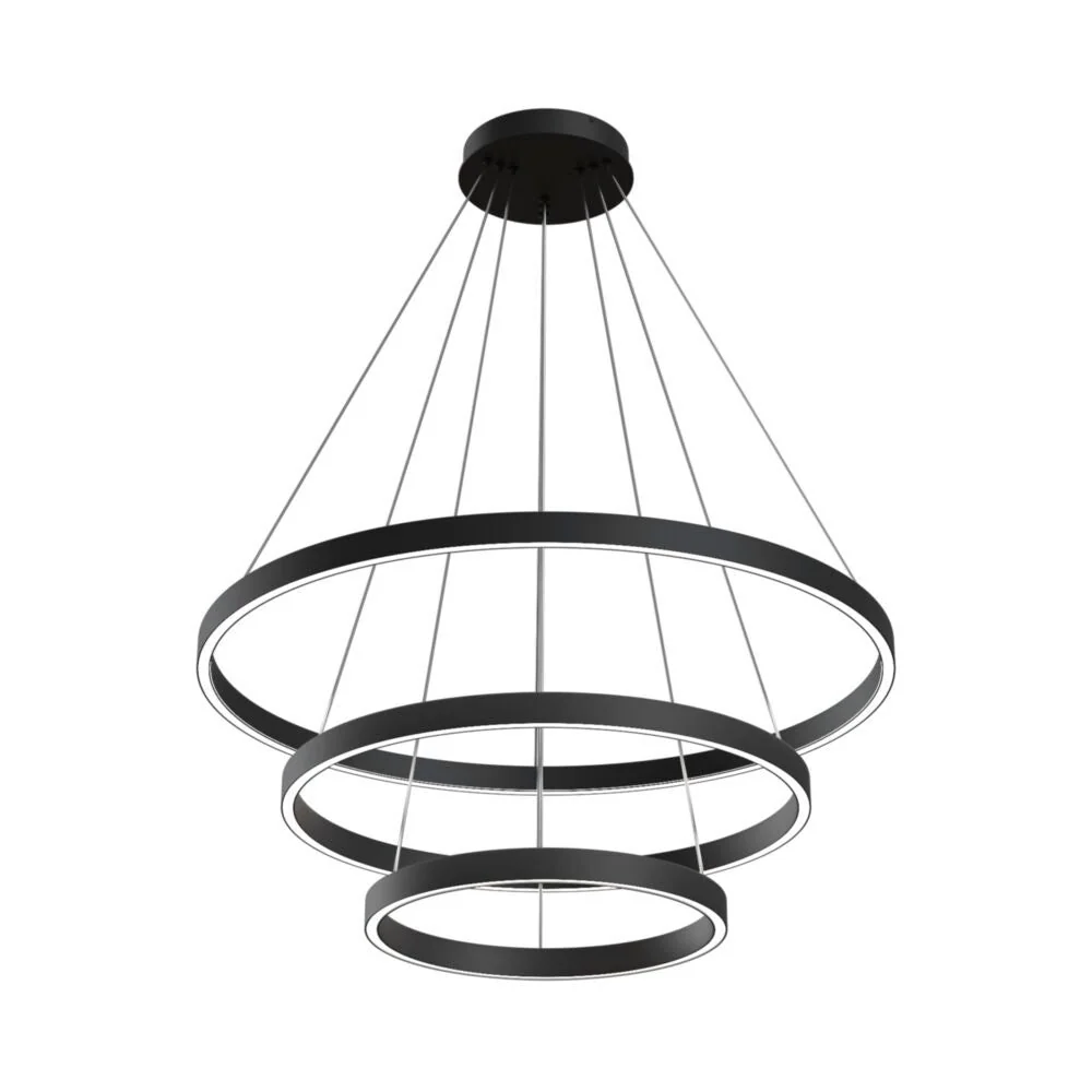 Rim 3 LED Pendant Ceiling Light - Black / Gold - Image 3