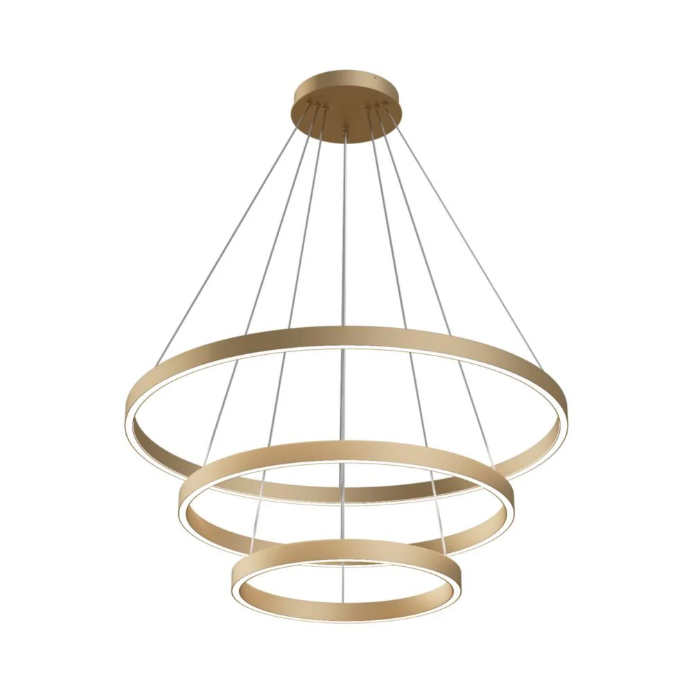 Rim 3 LED Pendant Ceiling Light - Black / Gold - Image 4