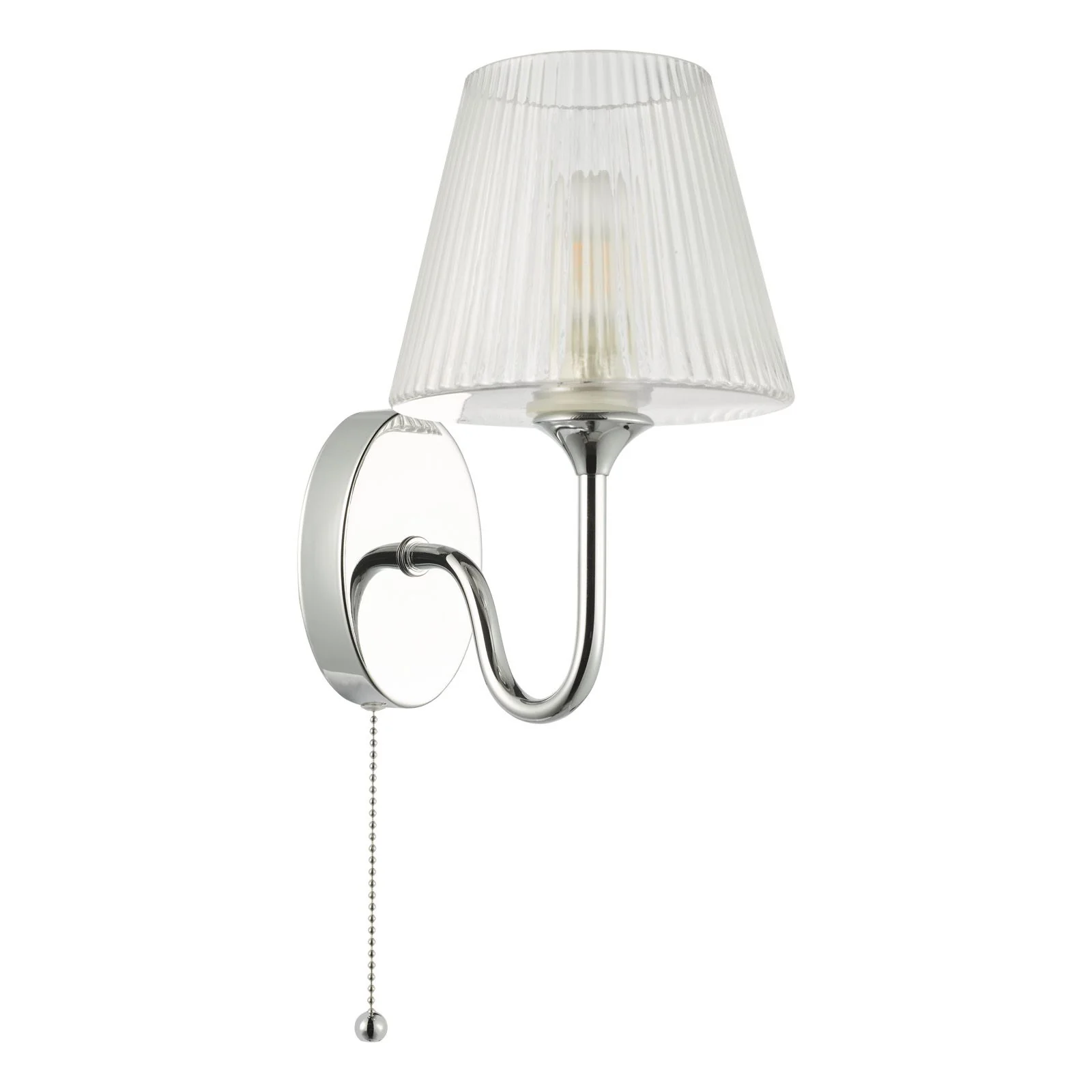 Rimaz Bathroom Wall Light IP44- Polished Chrome and Ribbed Glass - Image 2