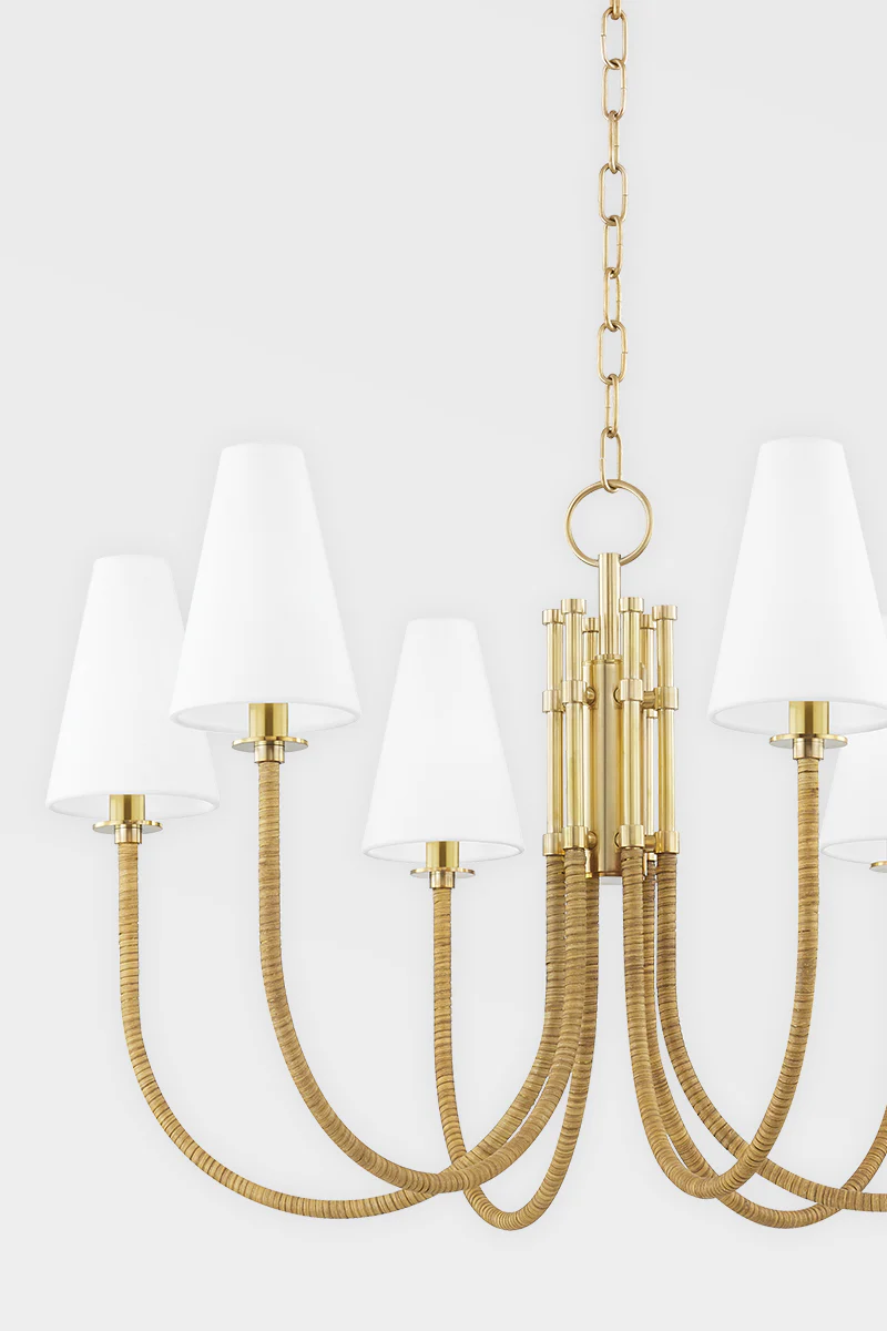 Ripley 6Lt Chandelier - Aged Brass - Image 2