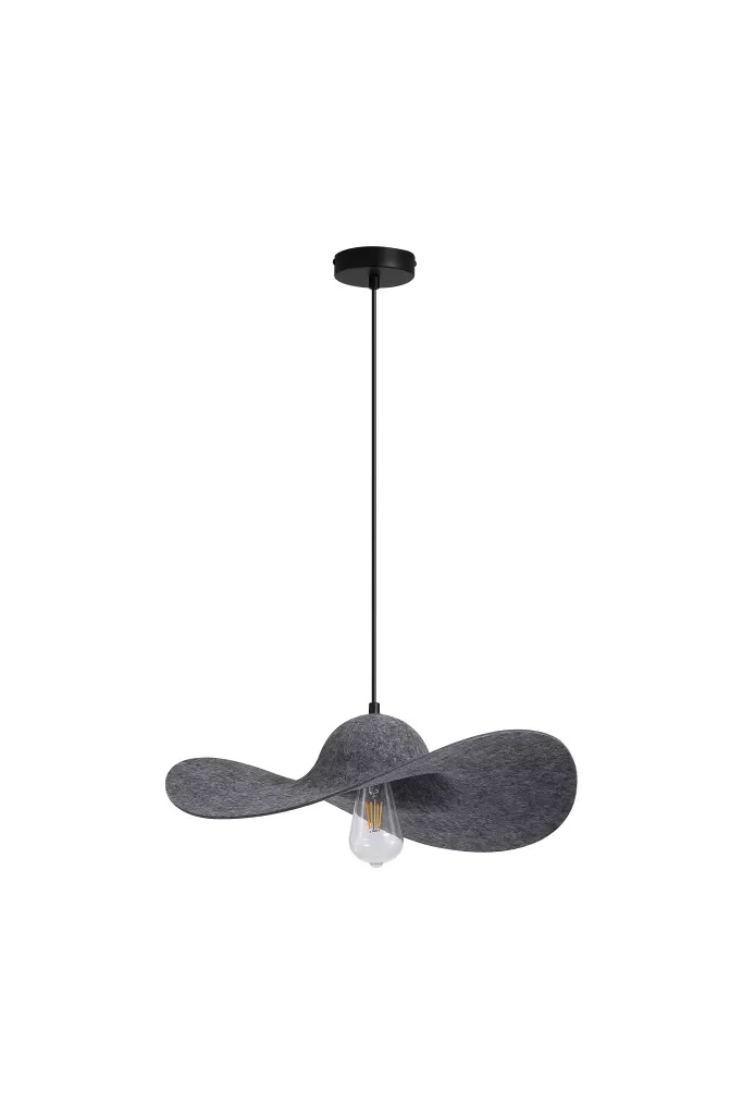 Ripple 1Lt Pendant-  Black Metal, Felt - Image 5