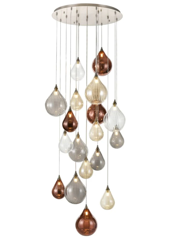 Ritz 3/6/18Lt Cluster Ceiling Light Fitting Only - Satin Nickel Finish - Image 5