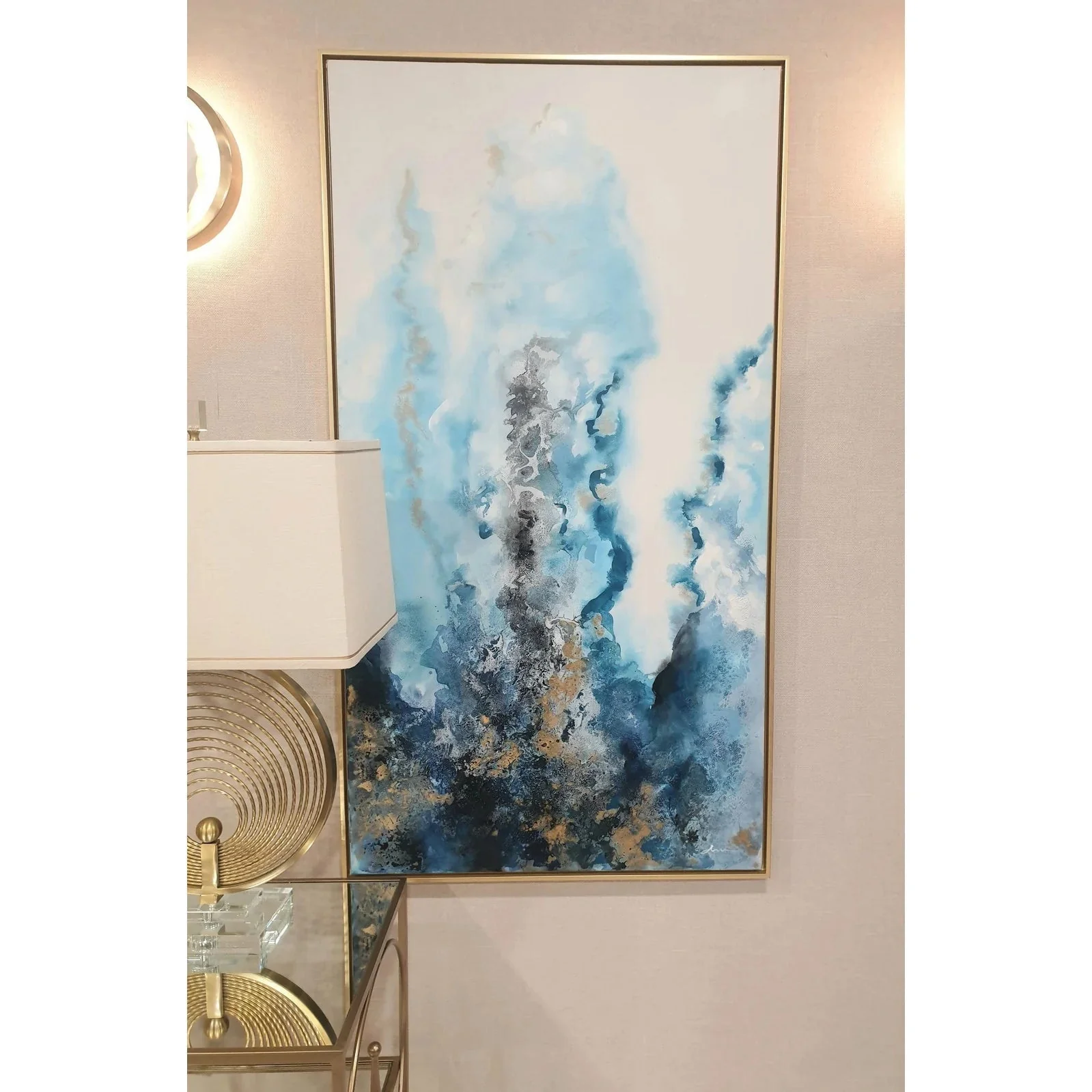 River Flow Wall Art - Gold Finish Frame - Image 2