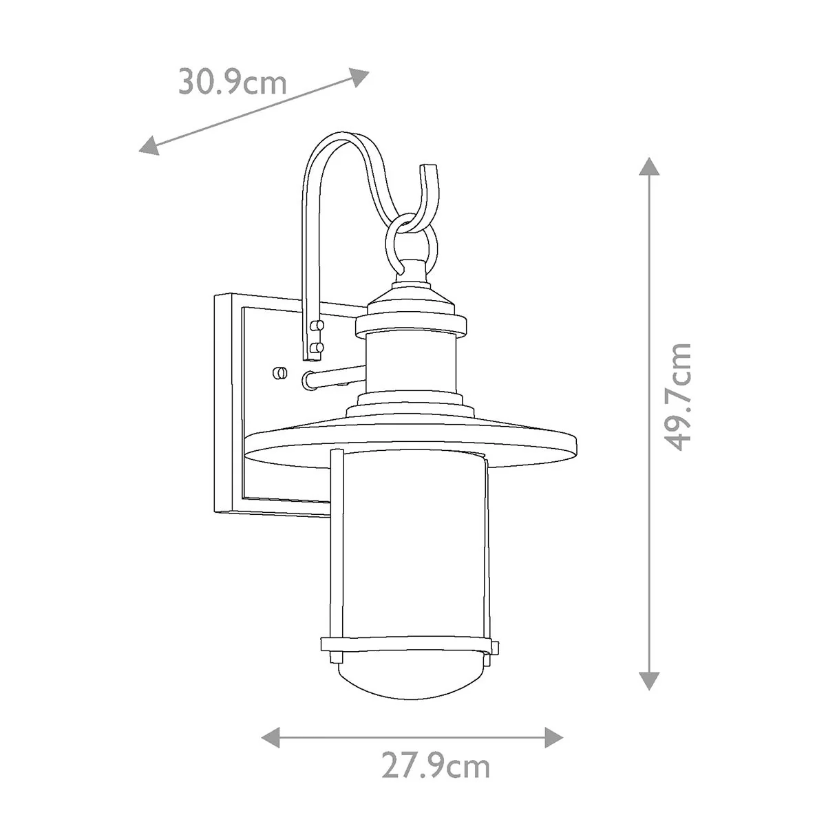 Riverwood Outdoor Lantern - Weathered Zinc E27 IP44 - Image 4